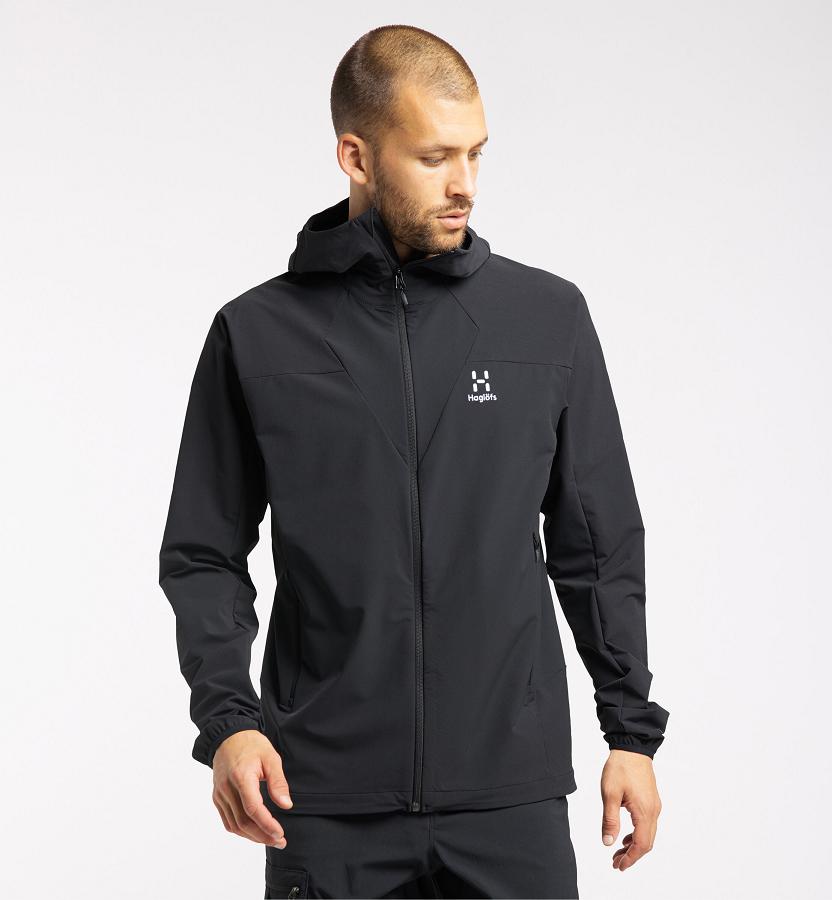 Haglöfs Morän Windbreaker Black For Mens OVMWX3751 Australia